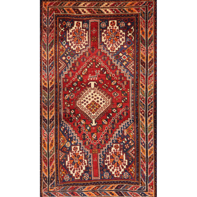 Tapis traditionnel rouge / beige / noir Arlinna, Rectangle 2 pi x 4 pi
