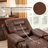 34.6'' Wide Modern Upholstered Faux Leather Manual Recliner Chair With Quilted Stitching & Nailhead Trim-2001124527