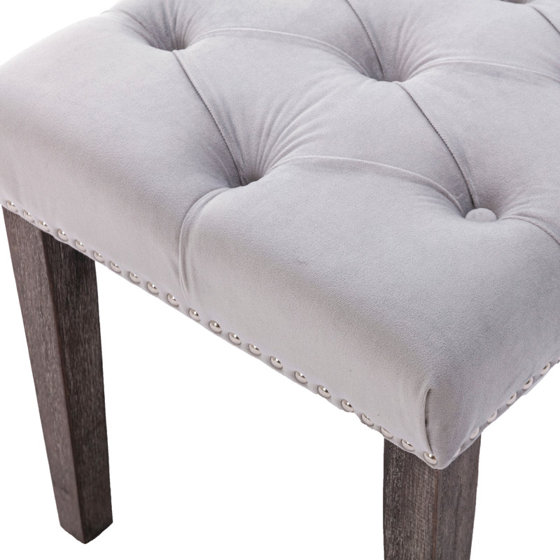 Upholstered Tufted Bench Ottoman , Velvet Dining Bench Bedroom Bench  Footrest Stool Accent Bench For Entryway Dining Room Living Room