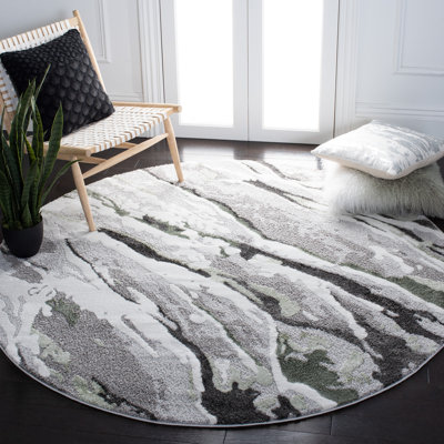 Tapis gris / vert abstrait Grovesend