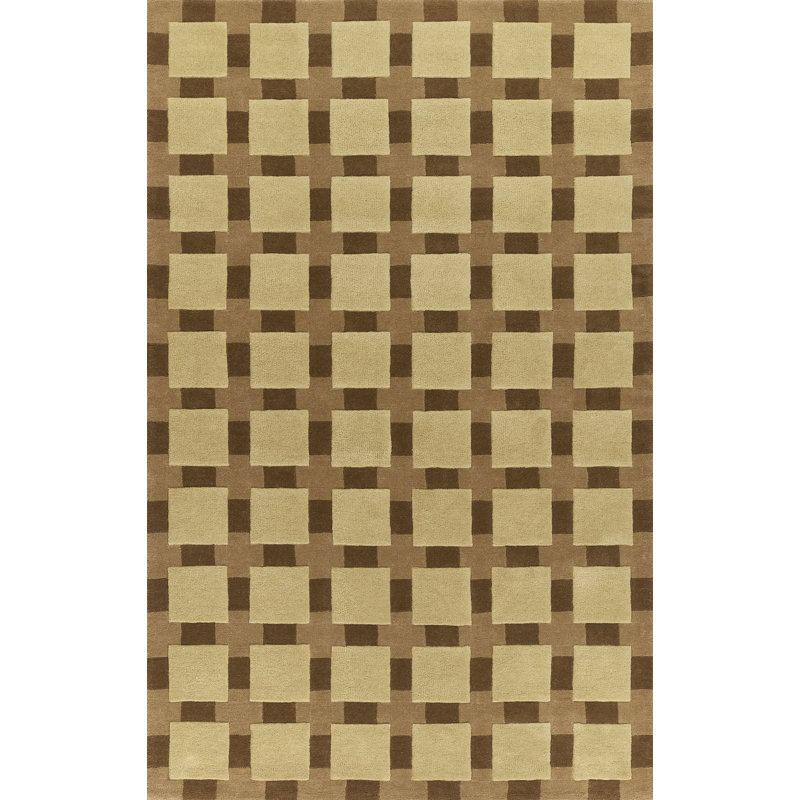 Bauhaus Hand Tufted Geometric Rug, Rectangle 8' x 10', Beige