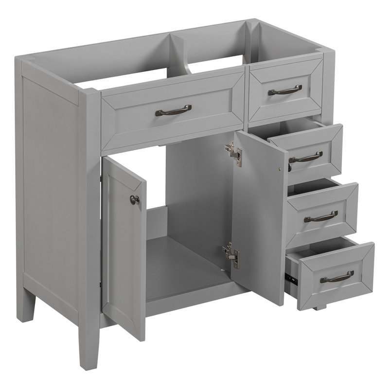 Base de meuble-lavabo simple 35,5 po seulement, Gris