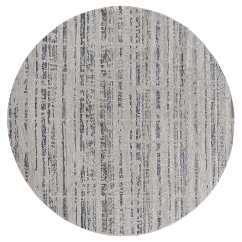 Tapis gris Emmeline, Rond 7 pi 10 po