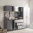 Cabinets, 6-Piece Garage Set with Charcoal Gray | 96W x 79H x 20D | Contemporary | Wood
