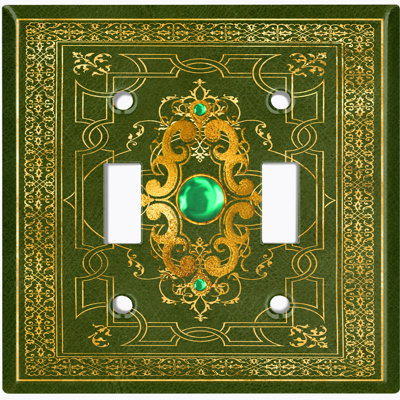 Patterned 2 - Gang Toggle Light Switch Standard Wall Plate