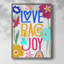 Pop Love Peace Joy, reproduction encadrée - bois massif-1744424014