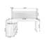 Noyer clair + bureau en bois massif en forme de L noir + fer-1126092180-1126092170