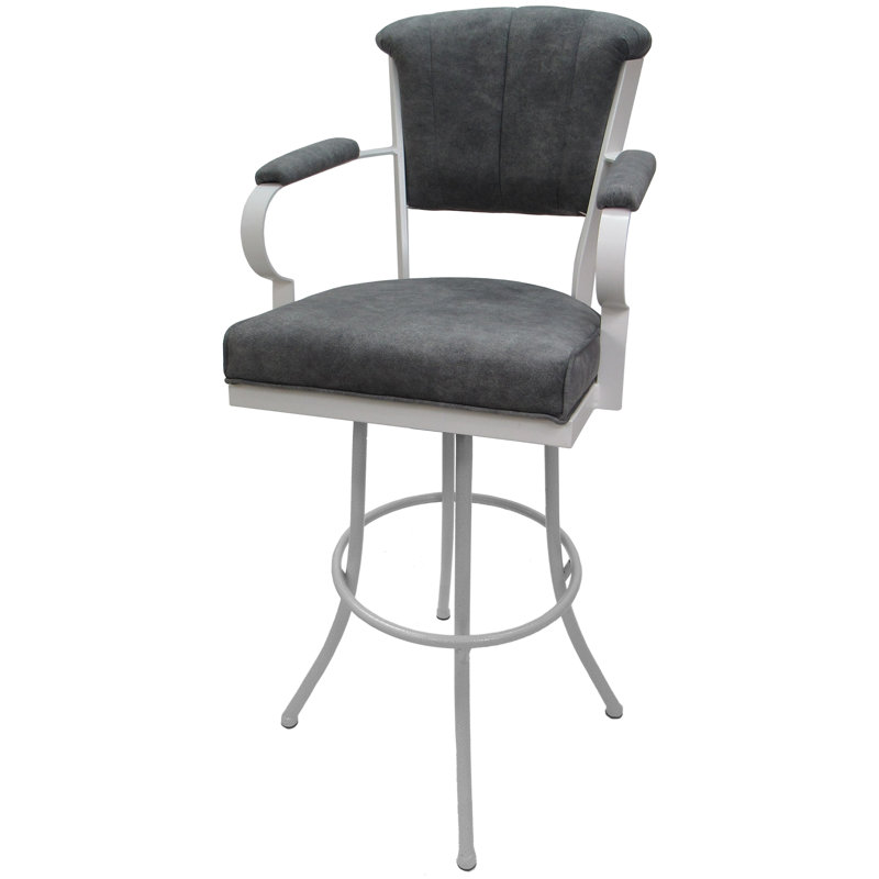 Hallah Swivel Extra Tall Stool 34" Seat, Charcoal/White