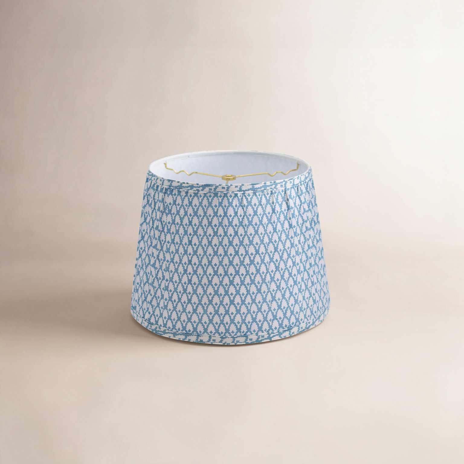 Empire Hardback Lamp Shade with Washer Fitter, 9.5" H x 14" W x 14" D, Blue/White