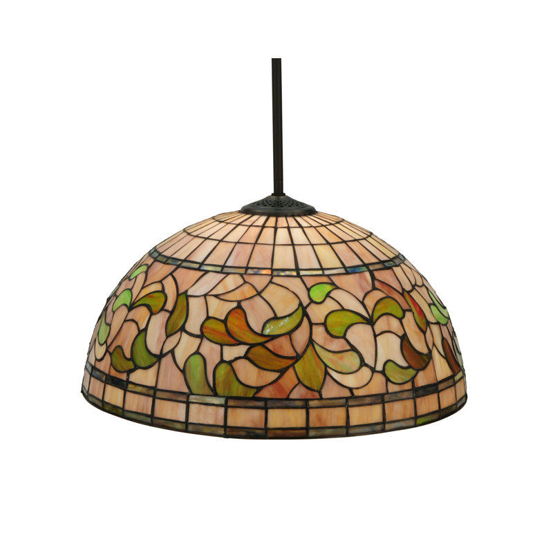 20" Amber Mauve Glass Pendant with Mahogany Bronze Finish