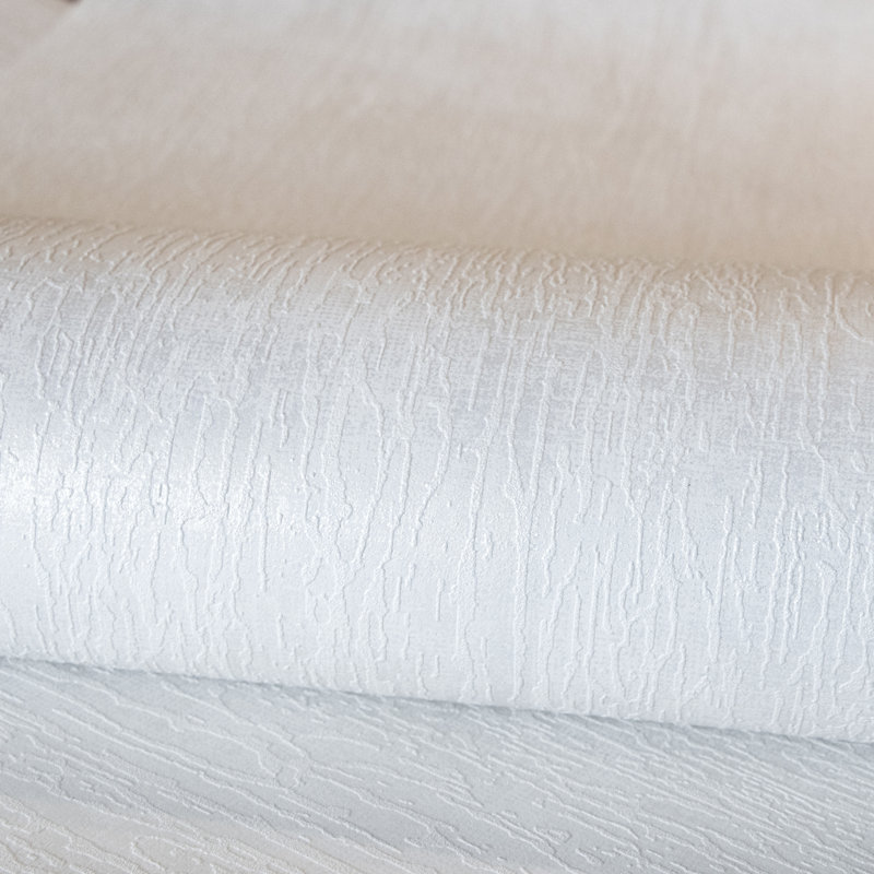 Universe Mercury Metallic Plain Texture Design Wallpaper Roll, White