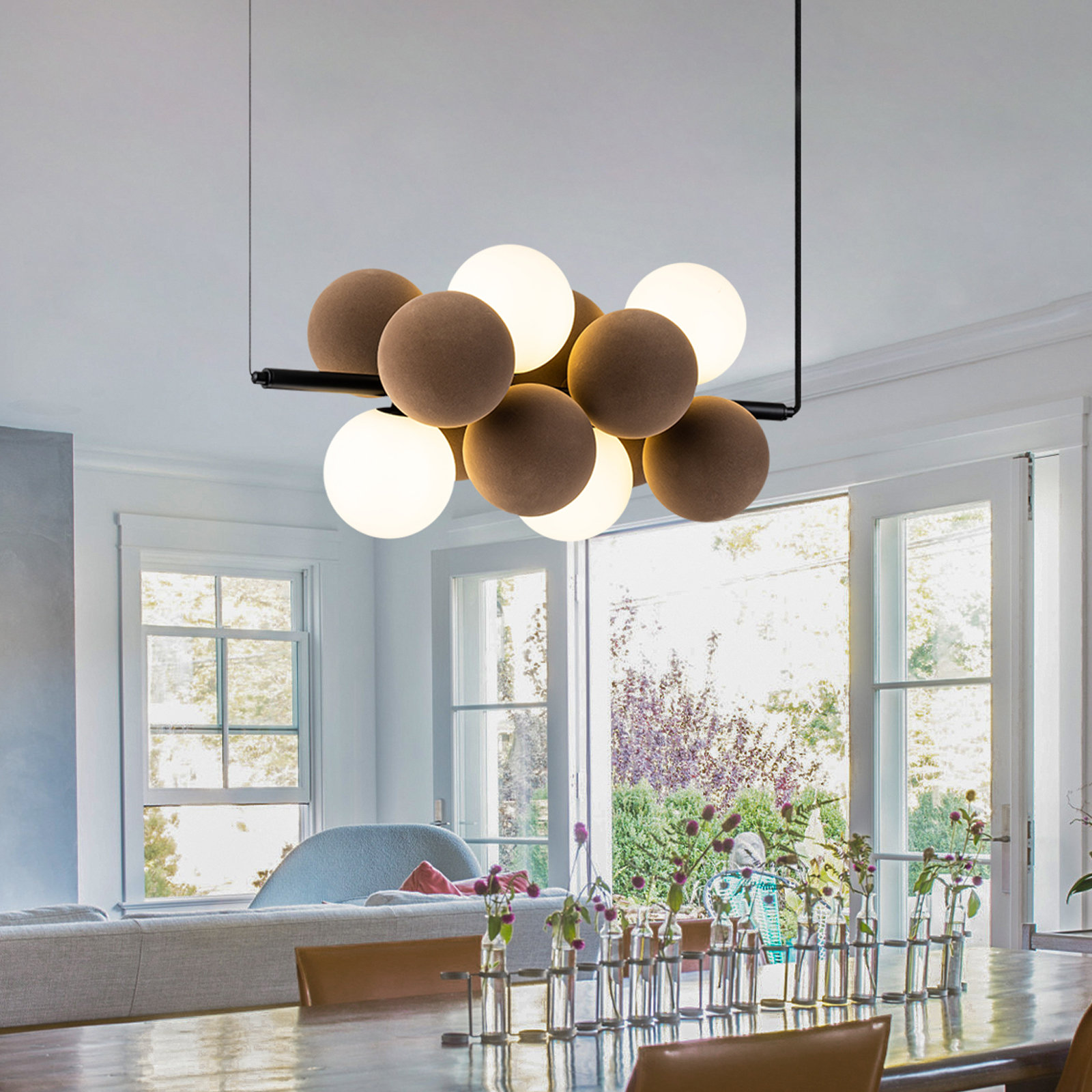 Modern globe chandelier deals