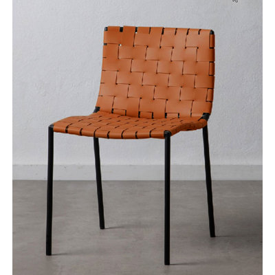 Laimonas Leather Weave Side Chair