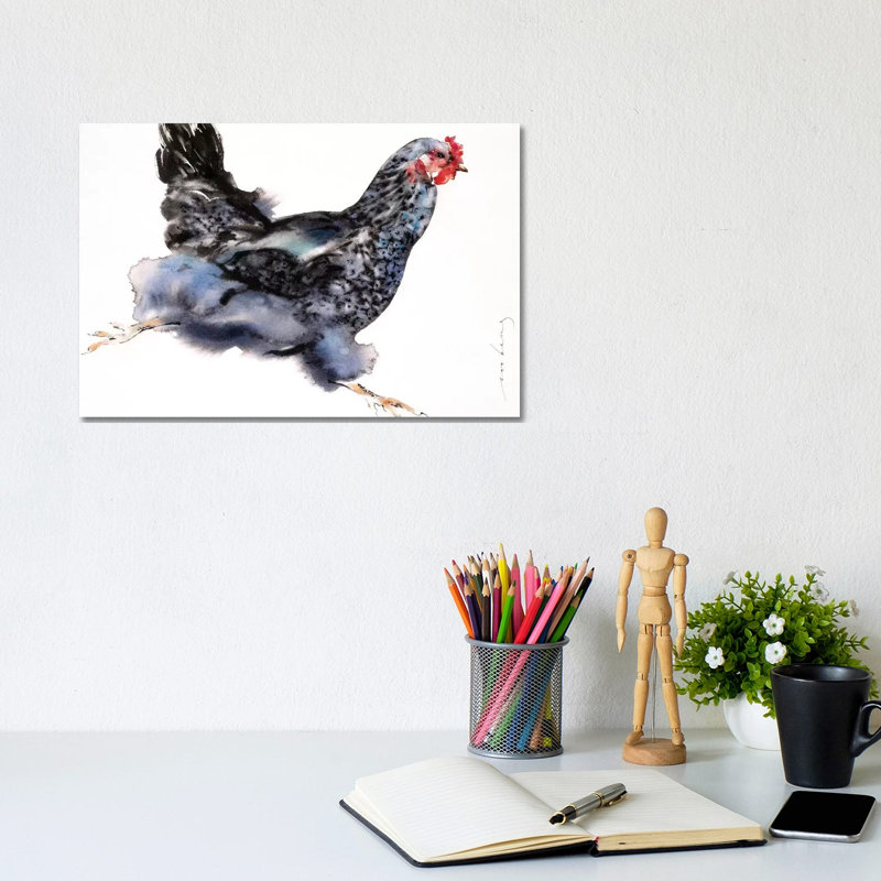 Sprint Chicken 1 Piece Wrapped Canvas Painting, 20.32 cm H x 30.48 cm W