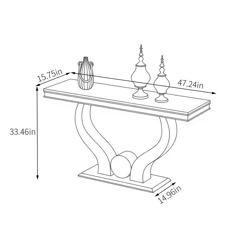 Console multifonctionnelle et élégante, Noir, H 33,46 po x l 47,24 po x P 15,75 po