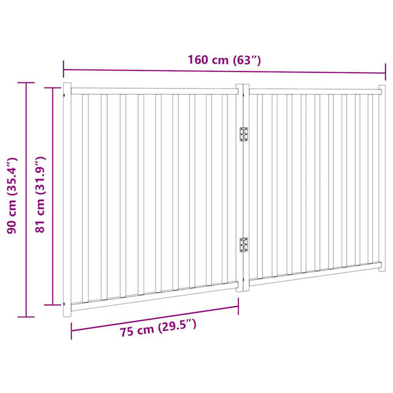 Soma Solid Wood Dog House Door, Brown, 90cm H x 160cm W x 2cm D