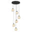 6 lustres ajustables modernes en cristal