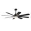 Cissline 62" Black Modern Ceiling Fan with Remote and LED Light Kit for Bedroom
