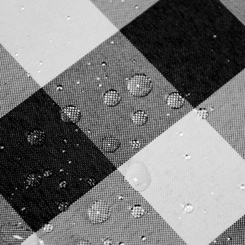 Nappe ronde imperméable à carreaux (1 pièce), L 30 po, Gris et blanc