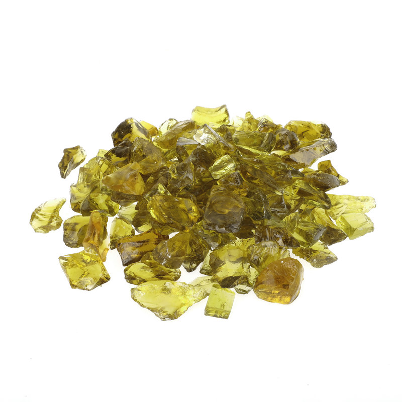 Verre de foyer recyclé 10 lb, Ambre clair