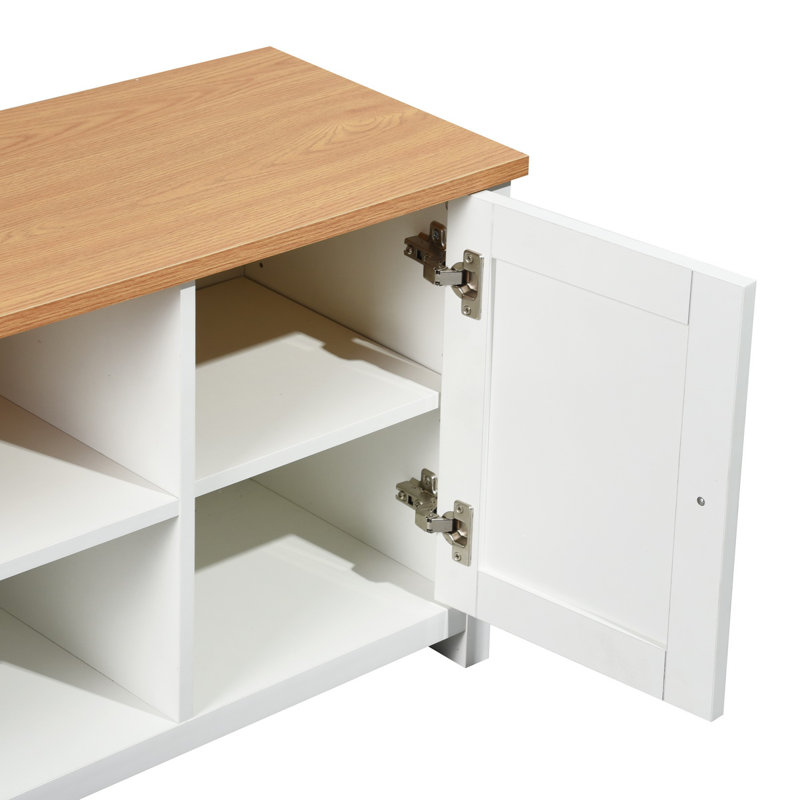 Darby Unfinished TV Stand for TVs up to 50", Oak/White