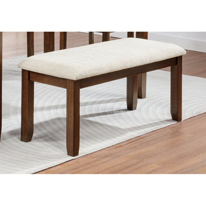 1Pc Fabric Upholstered Bench Wooden Dining Room Furniture