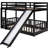 Twin Over Bunk Bed With Slide And , - Elegant Look Playful Bedroom Addition-782197270