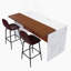 Table moderne avec 2 tabourets de bar, ensemble de table de salle à manger avec éclairage DEL pour la salle à manger-1059743420-1059743395