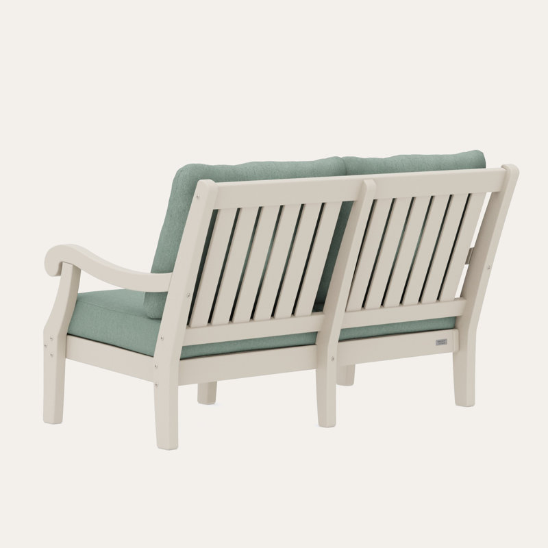 Causeuse POLYWOOD x Birch Lane Verlyn, Coussin de glacier glacier / structure sable