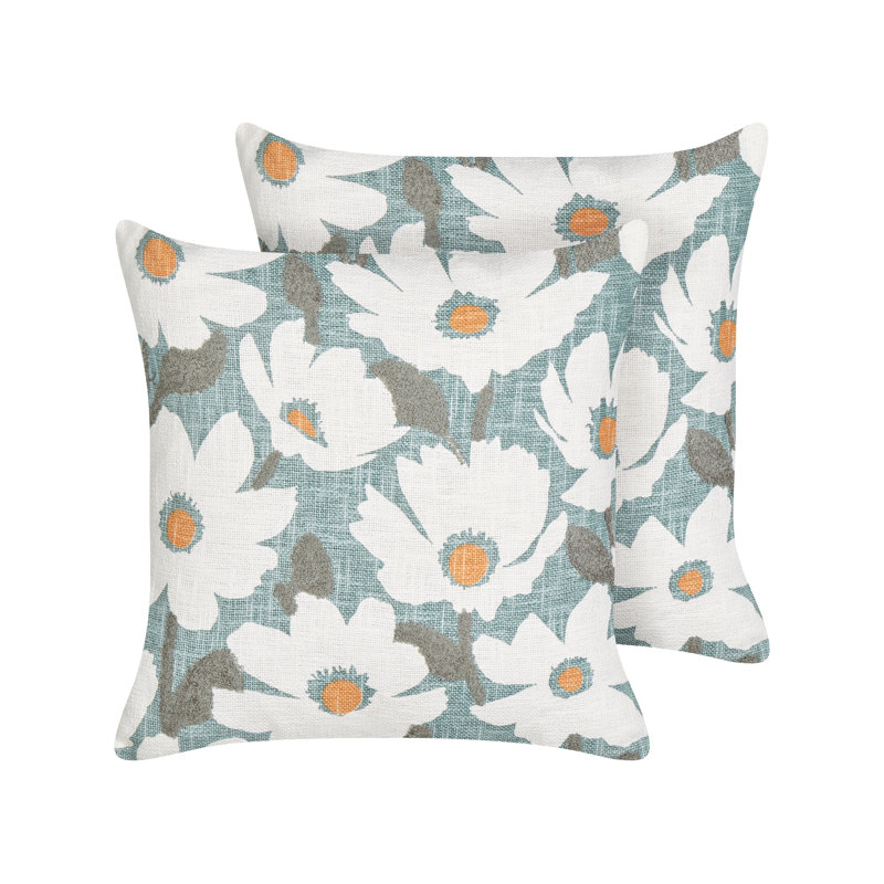 Deleon Floral Square Cushion, Blue