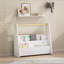 Bibliothèque pour enfants avec poignée en bois, bibliothèque pour tout-petits à 2 niveaux faisant face à l'avant, organisateur de rangement pour livres portable pour chambre à coucher, salle de jeux, chambre de bébé ou salle de classe