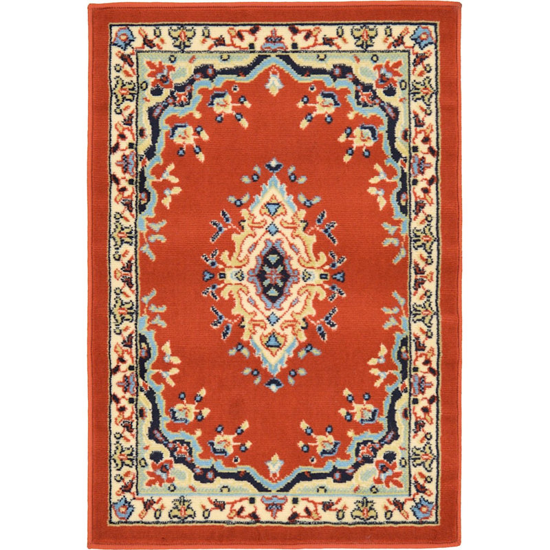 Tapis oriental noir Balthrop, Terracotta Red, Runner 3' x 16'5"
