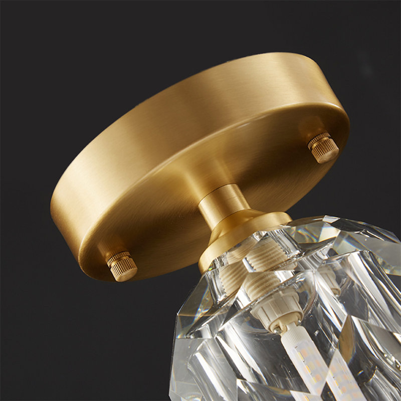 Antranigian 1-Light Diamond Crystal Shade Semi Flush Mount