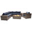 Ensemble de conversation modulaire 9 pièces avec coussins Sunbrella et foyer en béton Lsi-1259396695