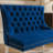 Velvet Double Dining Loveseat Bench, Kitchen & Dining Seating, 2-Seat Tufted Bench W/Handmade Buttons, Wing Back, Brushed Silver Stainless Steel Legs, Mid Century Modern,Single Pack,Blue,SW1702BL-1662660600-1662660603