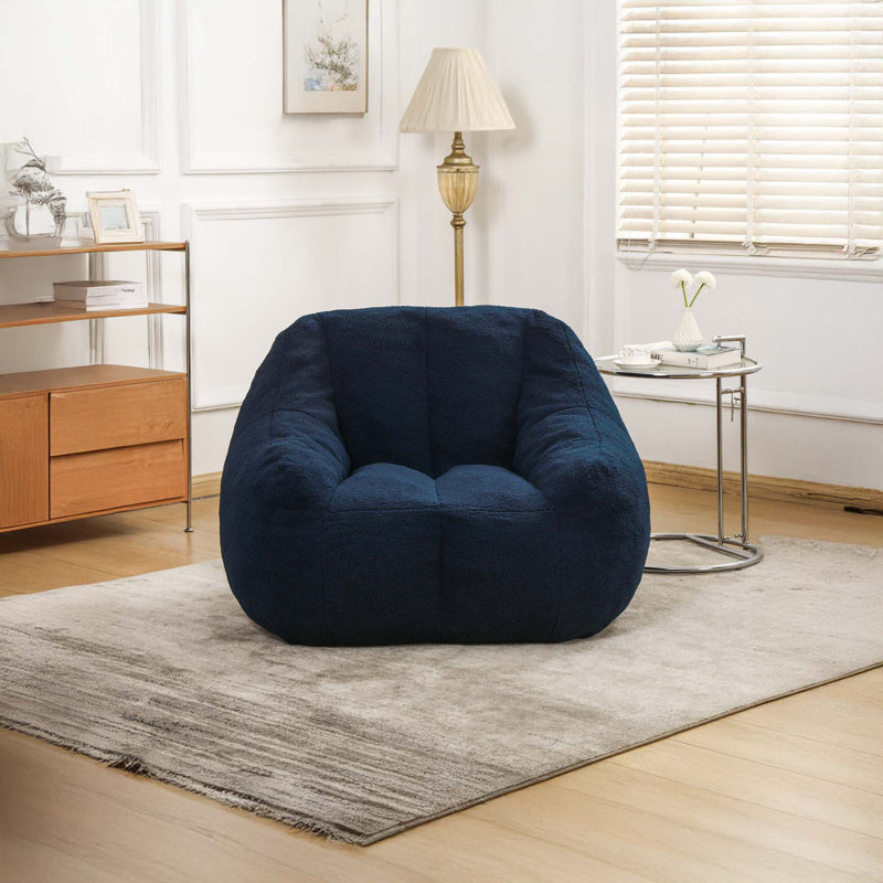 Fauteuil à billes Fluffy Fluffy, Ourson bleu foncé