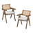 Wooden Frame Upholstered Dining Chairs Set of 2
