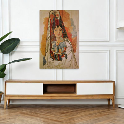 Spanish Lady Portrait Abstract Traditional Wall Art Print 1 Piece Wrapped Canvas Wall Art