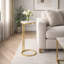 Table d'appoint moderne Sanches avec base mince en métal et plateau rond - Élégante décoration cocktail pour le salon ou les petits espaces - Table de bout étroite pour la décoration intérieure - 24 po