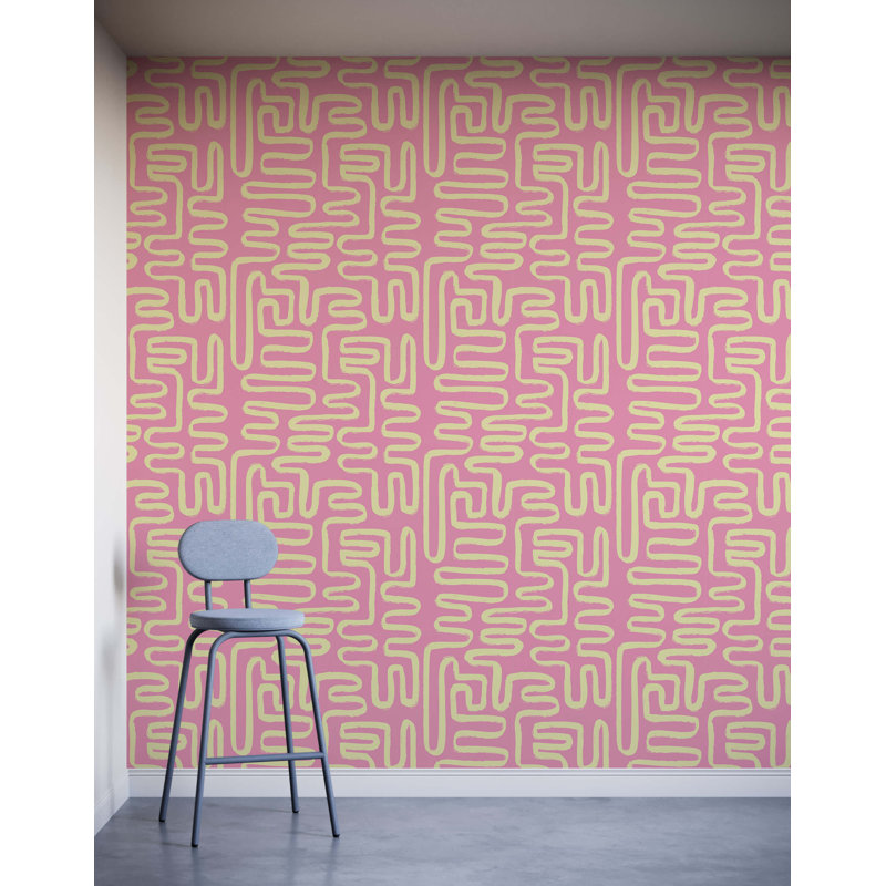 Abstract Squiggle Wallpaper, Pink