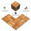 10 tuiles de terrasse en bois d'acacia emboîtables 10 pièces, plancher extérieur et intérieur 11,8 po x 11,8 po pour patio, jardin, balcon-121427708