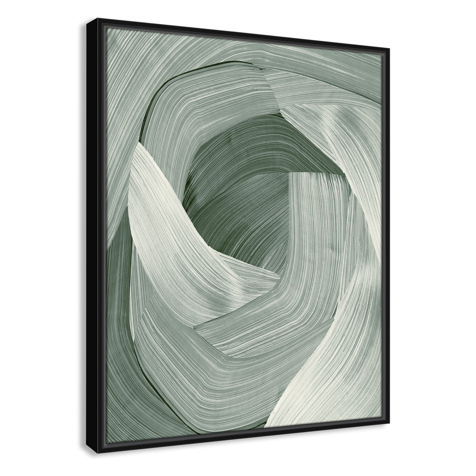 Enriched Emerald - Floater Frame Graphic Art Print on Canvas, 29.5" H x 23.5" W, Black 