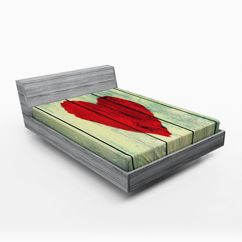 Drap-housse en microfibre Love, Drap-housse de taille double