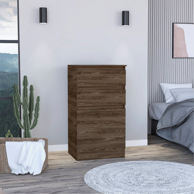 Commode 2 tiroirs Cassel noyer foncé