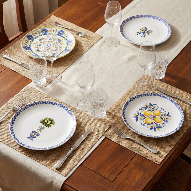Ensemble de 4 assiettes à gâteau en porcelaine Amalfi