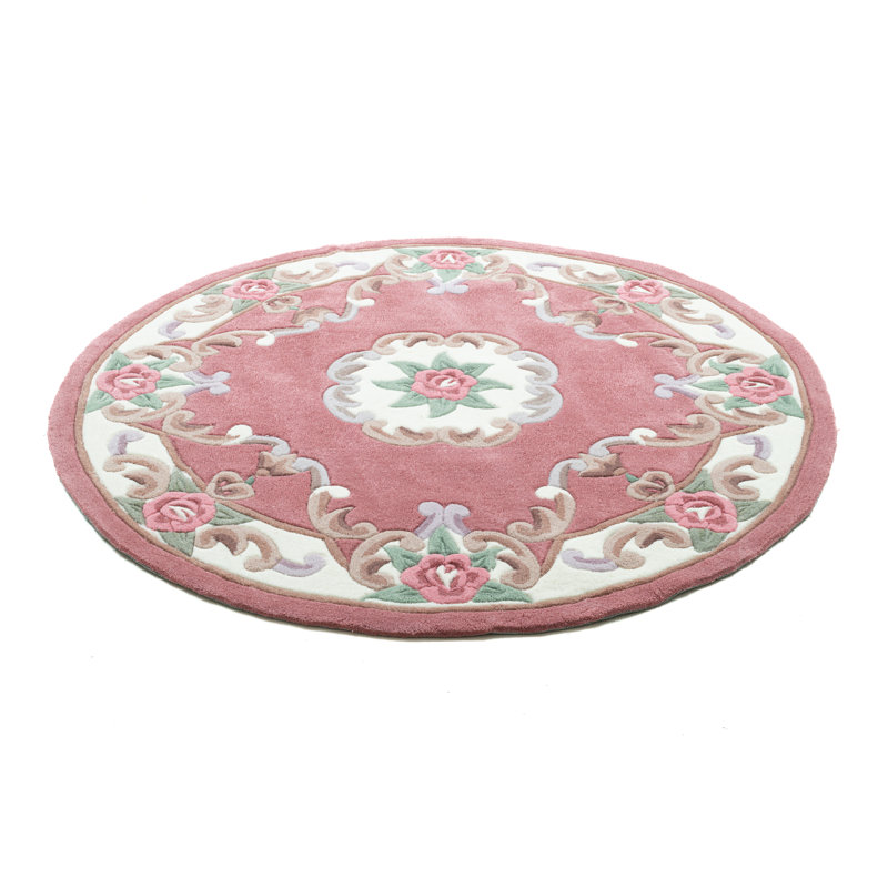 Handmade Costilla Rug In Pink, Round 190cm