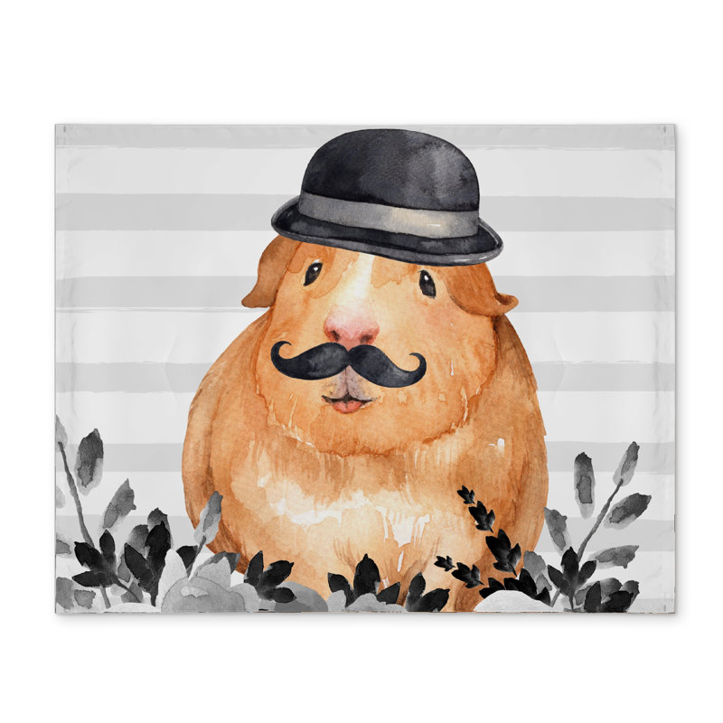 Guinea Pig Detective Polyester Placemat - Brown Animal Decor