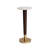 Acacia Wood and Metal Martini Table with Marble Top Walnut and Brass