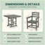 Ensemble repas d'extérieur 3 pièces avec table carrée et 2 fauteuils Hdpe-2105787998