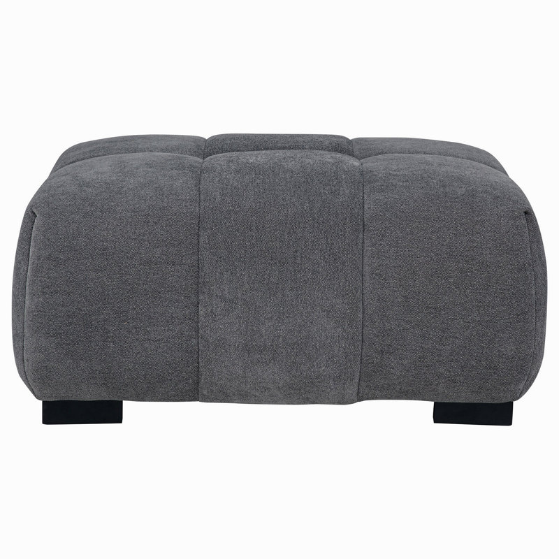 Plather Charcoal Grey Upholstered Rectangular Ottoman, Charcoal Gray